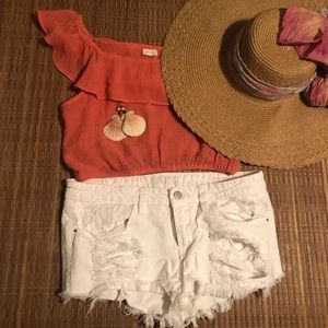 Guess jean shorts with rips